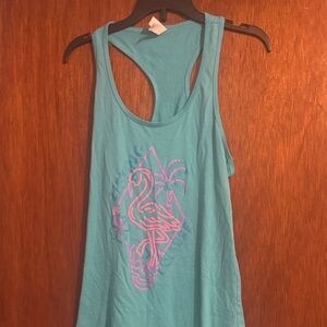 Women's Teal Flamingo Tank Top
